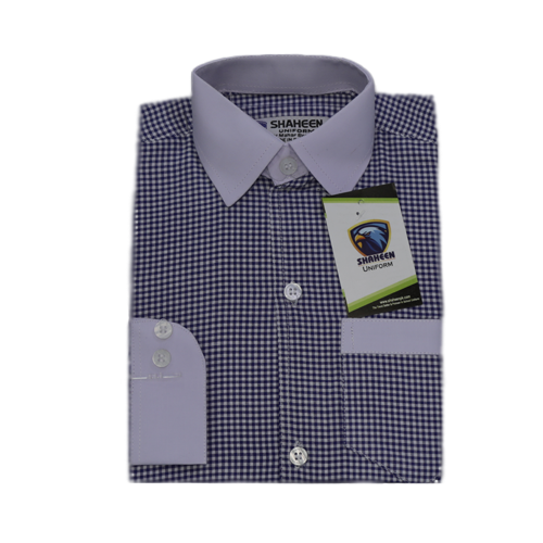 White and Blue Checkered Shirt